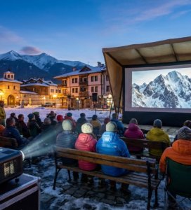 Публика и кино екран на Bansko Film Fest в Банско