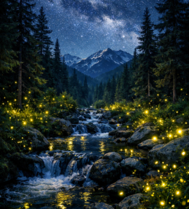 Светулки в гората край Банско през лятото