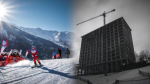Lindsey Vonn at the World Cup in Bansko and unfinished construction in 2009