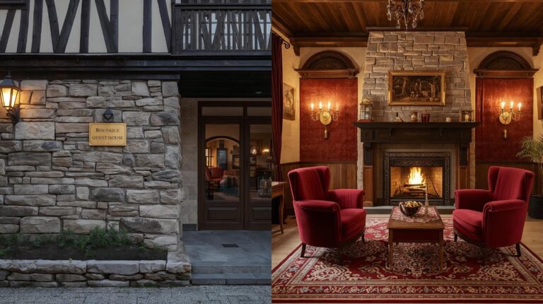 Boutique hotel versus guesthouse in Bansko - architecture and interior reflecting luxury and local culture.