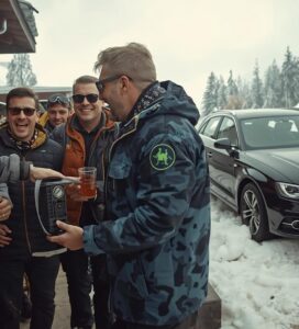 Весели македонски туристи се пазарят с келнер в Банско