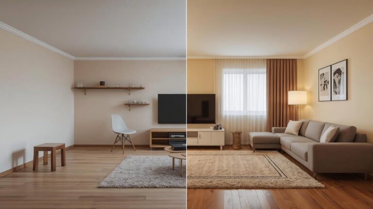 Comparison between an unfurnished property and a fully furnished apartment in Bansko by a foreigner