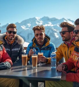 Гръцки туристи в Банско пият кафе на Бъндеришка поляна