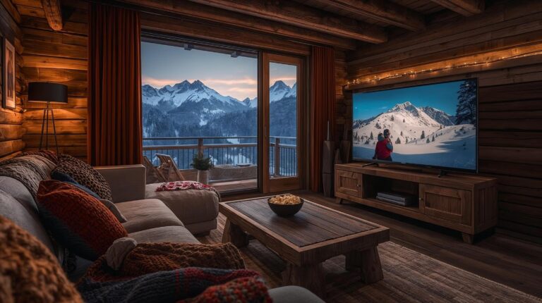Cozy room in Bansko with a view of Pirin and a ski movie on the TV