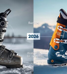 Сравнение между стари ски обувки и новите модели 2026 с BOA система.