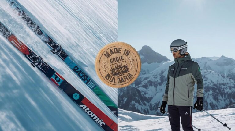 Comparison of world ski brands - Atomic, Colmar and Bulgarian production.
