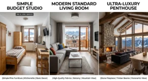 Professional comparison of properties in Bansko according to luxury levels in 2026.