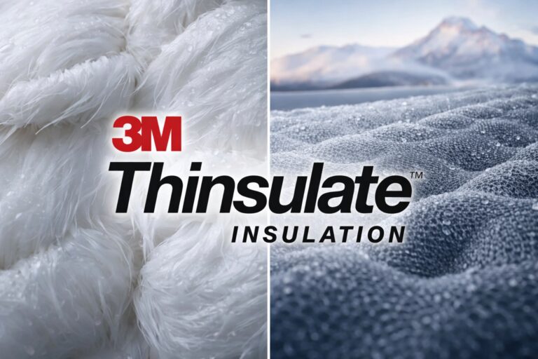Сравнение натурального пуха и утеплителя 3M Thinsulate – макроснимок влагоотводящих волокон и высокотехнологичной синтетической структуры для теплоизоляции.