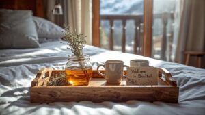 Gestures of hospitality and Welcome package in an apartment for rent in Bansko.