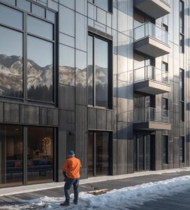 Жилищна сграда в Банско на етап Акт 15 с готова фасада