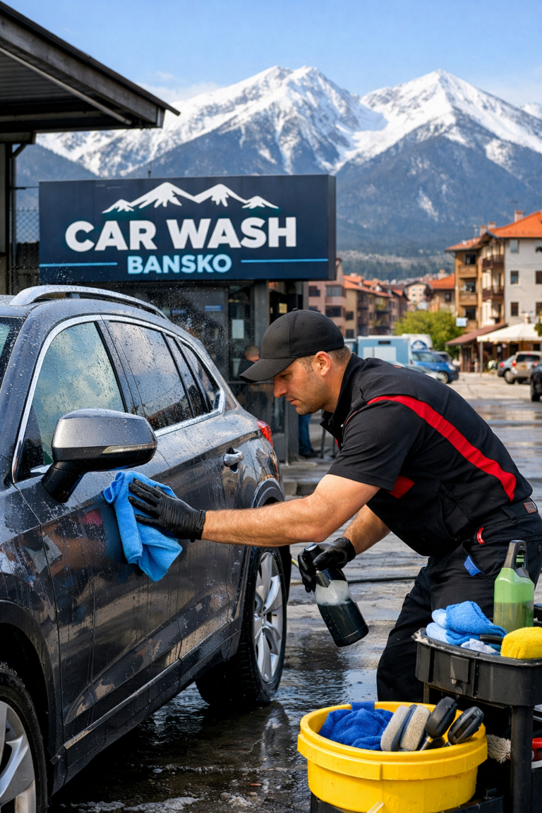 Manual car cleaning.