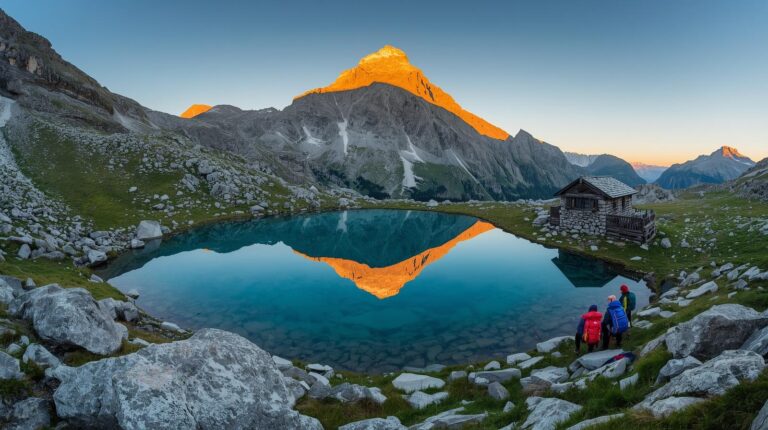 Tevno Lake Shelter and Kamenitsa Peak on route E4 Pirin