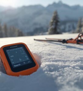 Лавинен уред Pieps в режим на търсене върху сняг в Банско