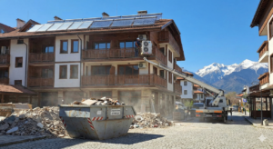 Renovation in Bansko - air conditioning tower, waste container and solar panels