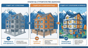 Infographics for the construction stages - Act 14, 15 and 16