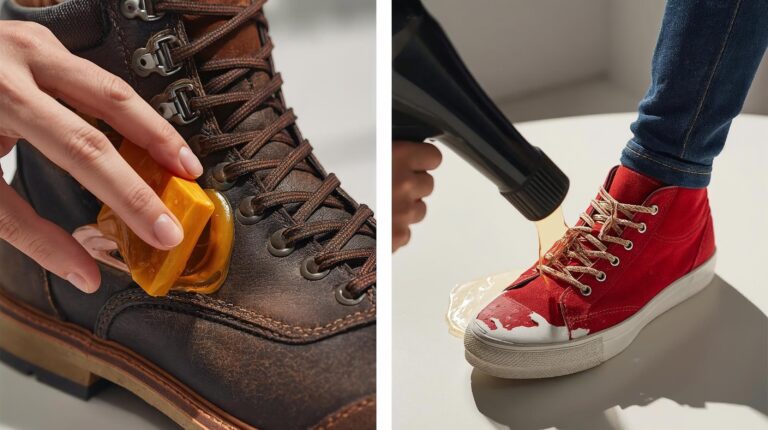 leather wax and candle trick for canvas shoes.