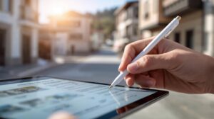 Signing a digital protocol for viewing a tablet