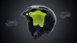 Cutaway of a ski helmet model 2026 showing MIPS technology