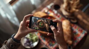 Photographing food with a phone in a tavern - an example of good composition and natural light