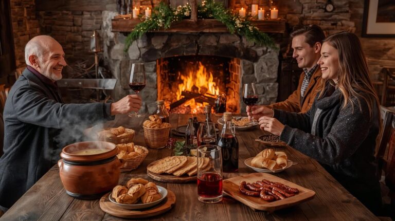 Traditional St. John's Day meal in Bansko with kapama, wine and a visit to the godfather.