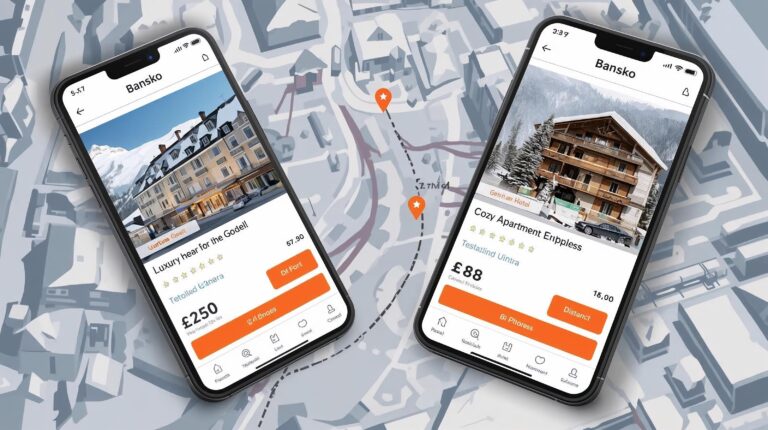 Price comparison for accommodation in Bansko - cheap apartment on the outskirts vs. hotel in the center