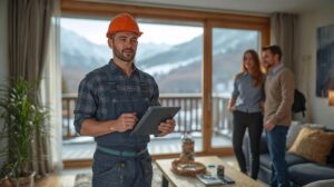 A professional handyman in Bansko discusses a repair contract with a property owner