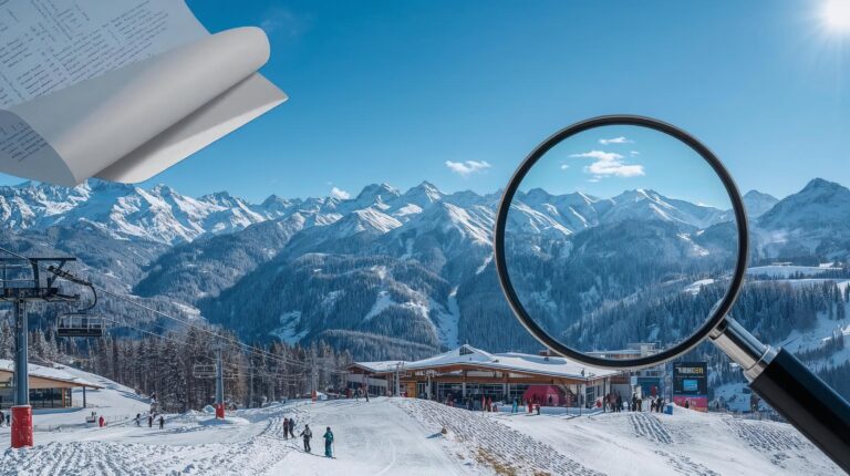 Ski area Bansko and Todorka peak in winter - lifts and slopes in Pirin