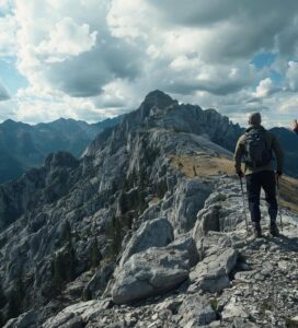 Сертифициран планински водач Банско показва маршрут към връх Вихрен на туристи в Пирин планина