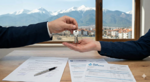 Handover of keys and change of lots after the sale of a property in Bansko.