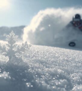 Различни видове сняг и пудра за ски в планината.