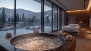 Luxury SPA center in Bansko with views of Pirin Mountain and jacuzzi