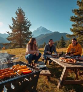 Компания на пикник и барбекю в Банско на поляна в Пирин планина