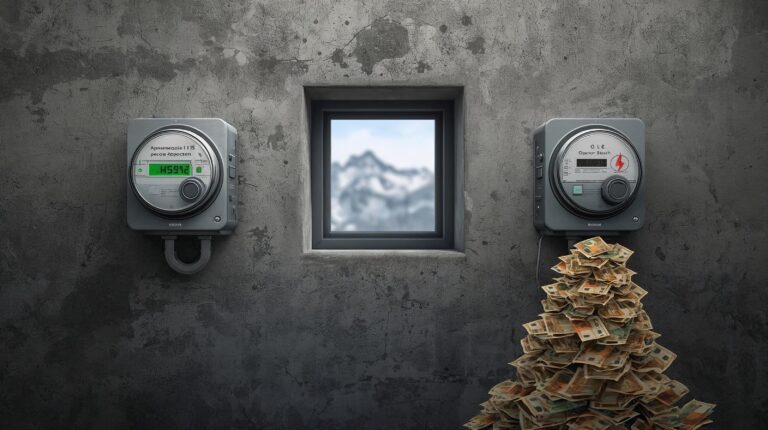 Comparison between household and industrial electricity meters in a complex in Bansko