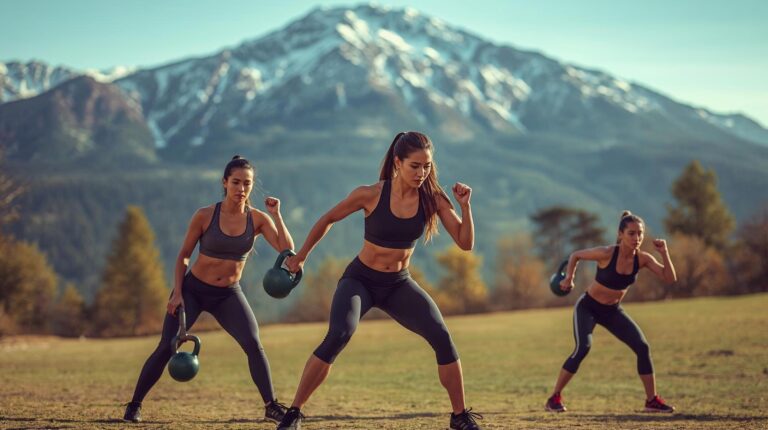 HIIT and Infinity Cross outdoor workout in Bansko with a view of Pirin Mountain