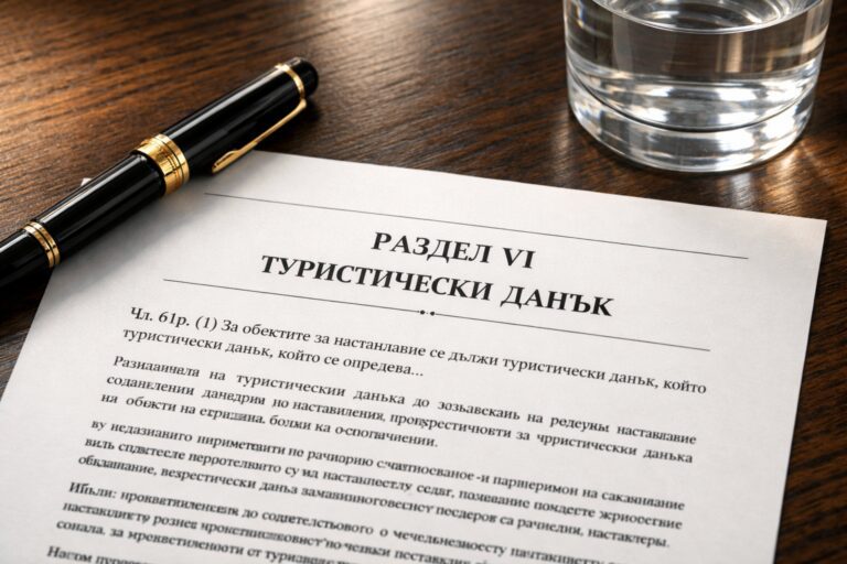 Официальный документ муниципалитета Банско с правилами взимания туристического налога.