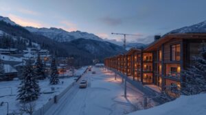 New complexes in Bansko new construction with views of Pirin Mountain winter 2026