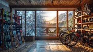 Ski wardrobe in the summer - transformation into a bike center with electric bikes