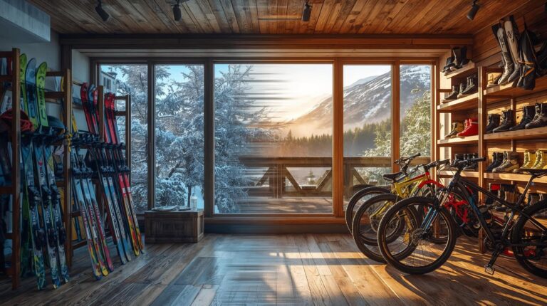 Ski wardrobe in the summer - transformation into a bike center with electric bikes