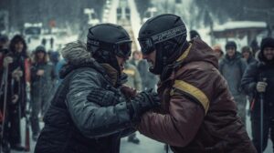 Напрегната ситуация и разправия между туристи пред ски съоръженията в зимен курорт.