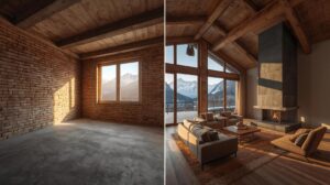 Apartment for sale in Bansko - comparison between a property for renovation and a luxuriously furnished one.