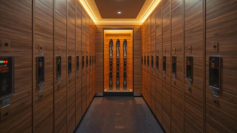 Modern ski depot with heated lockers in Bansko