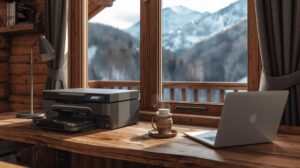 Мултифункционален принтер и скенер в домашен офис в Банско.