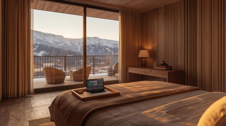 Interior of a luxury eco-hotel in Bansko with a view of Pirin 2026