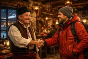 Отношението на местните в Банско към туристите - гостоприемство в традиционна механа.