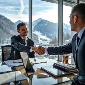 Чуждестранен инвеститор подписва документи за регистрация на фирма пред нотариус в Банско