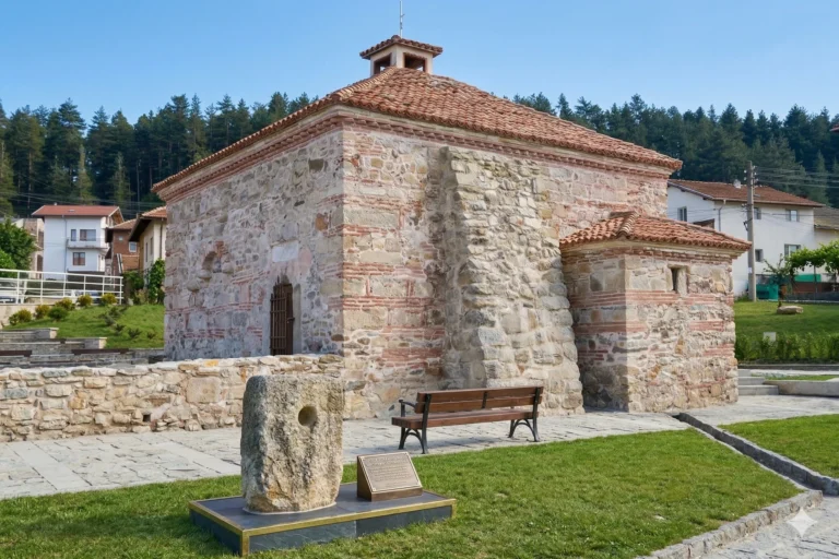 The authentic architecture of the Old Roman Bath in the village of Banya, Razlog Valley.
