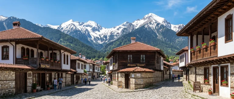 Great weekend in Bansko with a view of the old town and Pirin Mountain